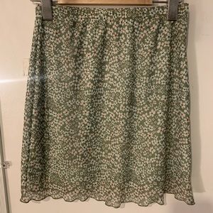 Green floral skirt